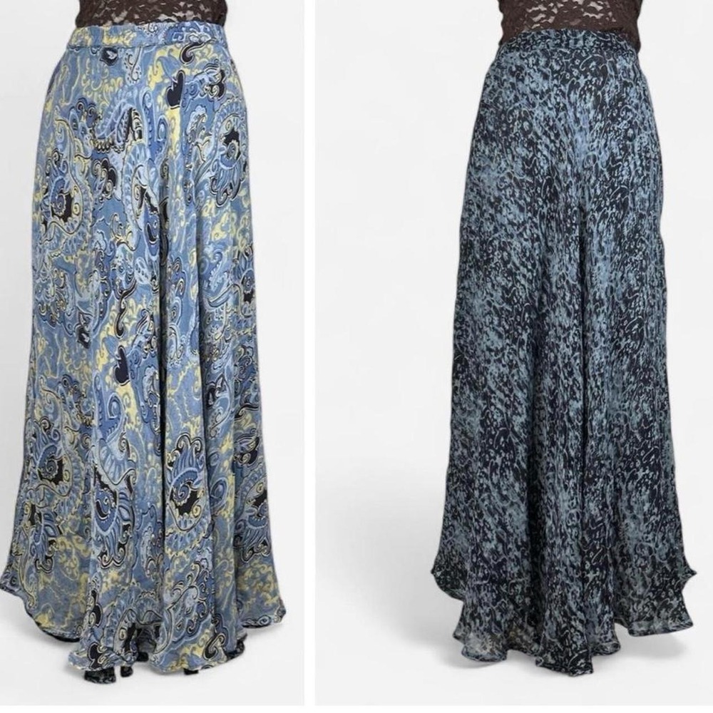Vintage Reversible Paisley Boho Maxi Skirt 28" Waist Whimsigoth Fairy